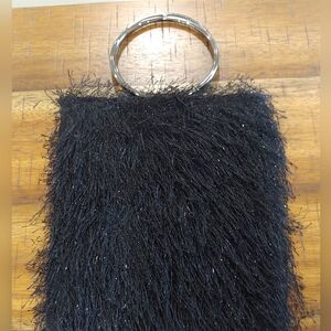 Elegant Black Faux Fur Handbag